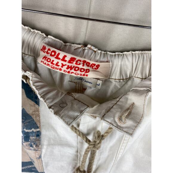 Free People x Dr Collectors Peace Carpenter Pants Sz Large Teddy Forever Hemp - Picture 5 of 12